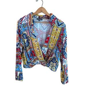 Haute Hippie Multicolor Patterned Blouse size small